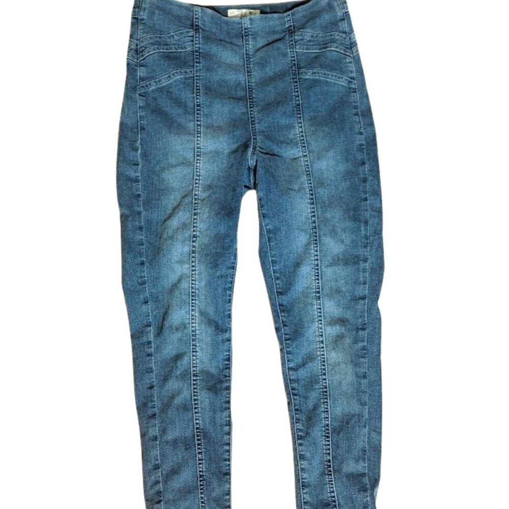 We The Free Skinny Jeans Women Size 30 Blue Denim Medium Wash Flat Front Pull On